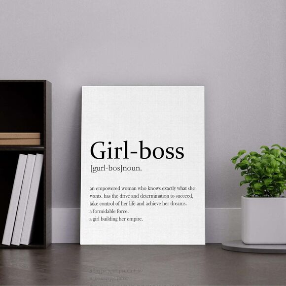 Girl Boss Quote Canvas Wall Art Print 11x14 Inch - Picture 3 of 6
